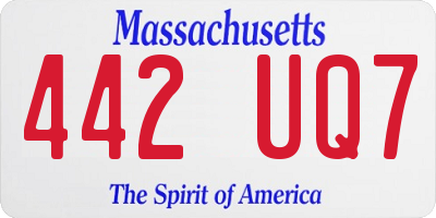 MA license plate 442UQ7