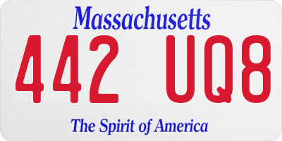 MA license plate 442UQ8
