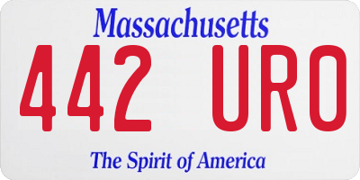 MA license plate 442UR0