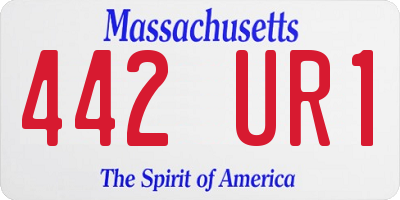 MA license plate 442UR1