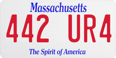 MA license plate 442UR4