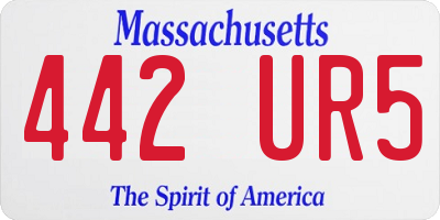 MA license plate 442UR5