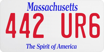 MA license plate 442UR6