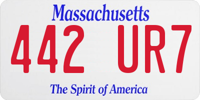 MA license plate 442UR7