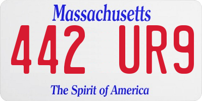 MA license plate 442UR9