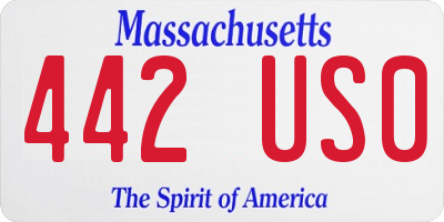 MA license plate 442US0