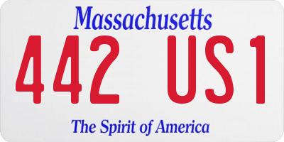 MA license plate 442US1