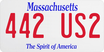 MA license plate 442US2