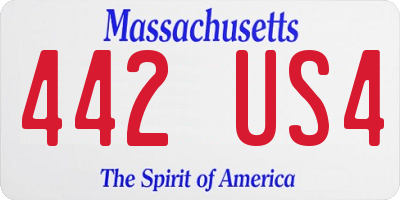 MA license plate 442US4