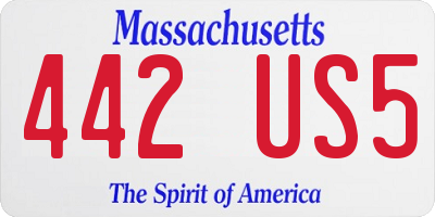 MA license plate 442US5