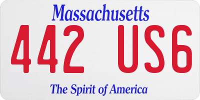 MA license plate 442US6