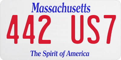 MA license plate 442US7