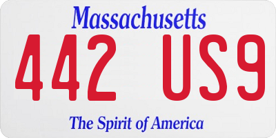 MA license plate 442US9