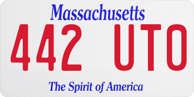 MA license plate 442UT0