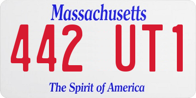 MA license plate 442UT1
