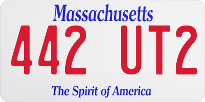 MA license plate 442UT2
