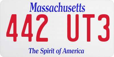 MA license plate 442UT3