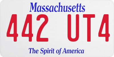 MA license plate 442UT4