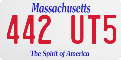 MA license plate 442UT5