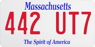 MA license plate 442UT7