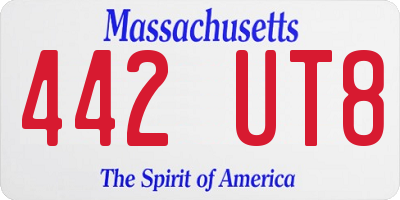 MA license plate 442UT8