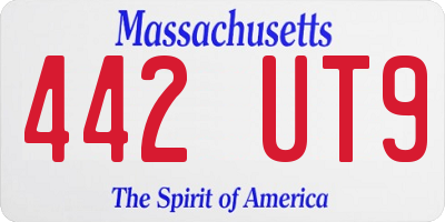 MA license plate 442UT9