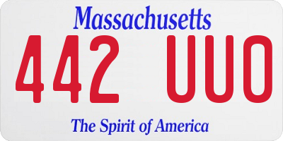 MA license plate 442UU0