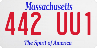 MA license plate 442UU1