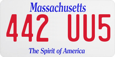 MA license plate 442UU5