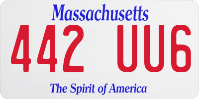 MA license plate 442UU6