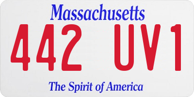 MA license plate 442UV1