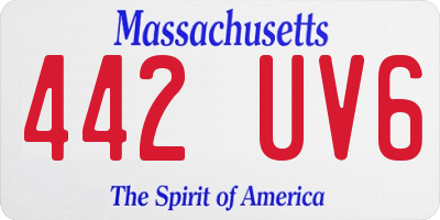 MA license plate 442UV6