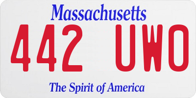 MA license plate 442UW0