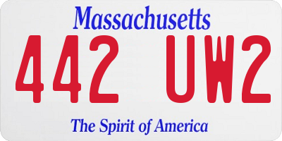 MA license plate 442UW2