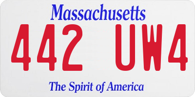 MA license plate 442UW4