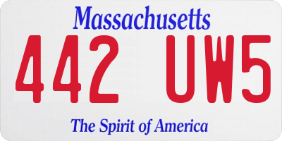MA license plate 442UW5