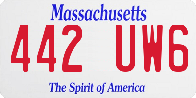 MA license plate 442UW6