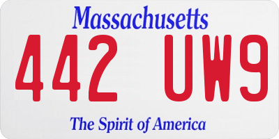 MA license plate 442UW9