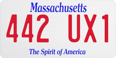 MA license plate 442UX1