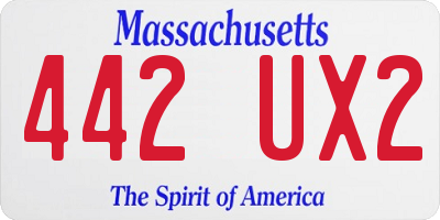 MA license plate 442UX2