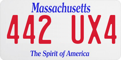 MA license plate 442UX4