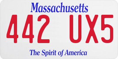 MA license plate 442UX5