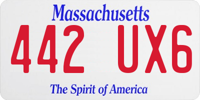MA license plate 442UX6
