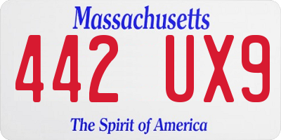 MA license plate 442UX9