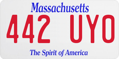 MA license plate 442UY0