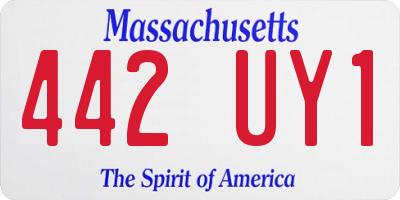 MA license plate 442UY1