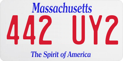 MA license plate 442UY2