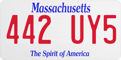 MA license plate 442UY5