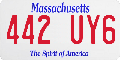 MA license plate 442UY6