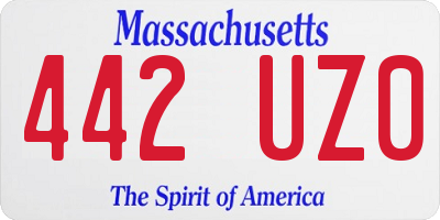 MA license plate 442UZ0